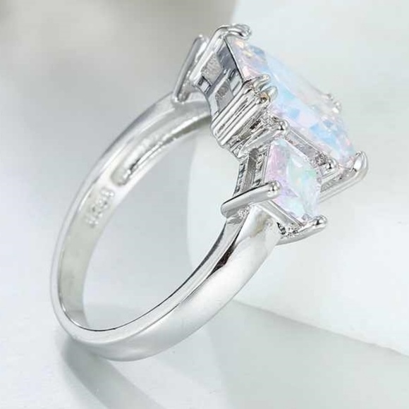 aurora borealis sterling plated ring, rainbow ring - Picture 6 of 6